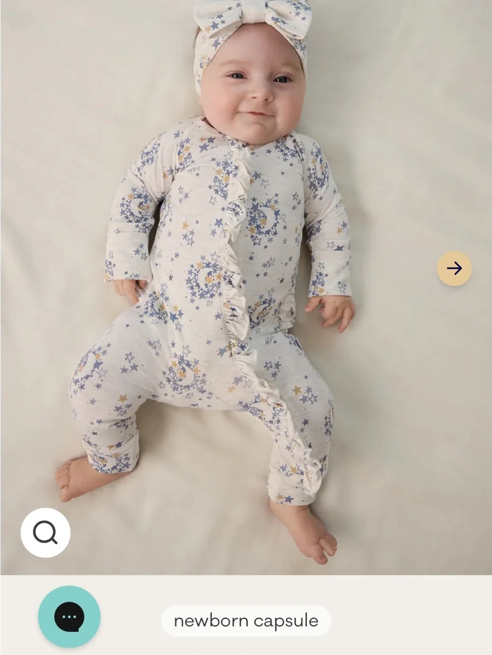 Little Sleepies Lullaby Sky Ruffle Zippy
